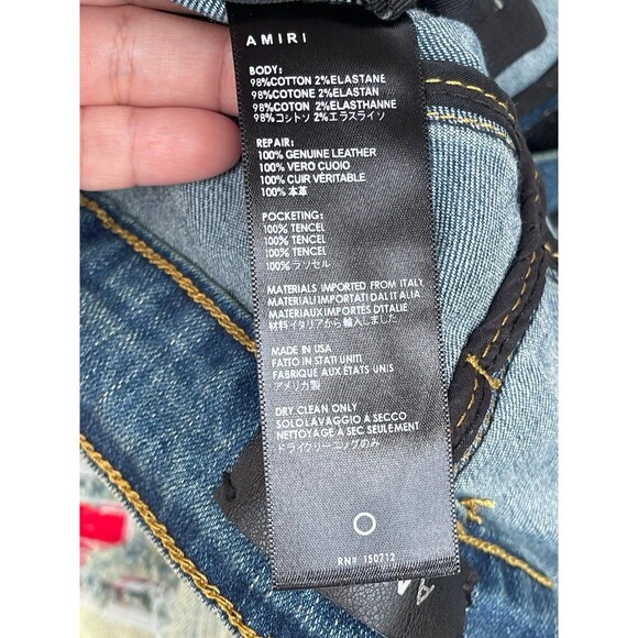Amiri  antique indigo bandana patch jeans size 32 - Picture 12 of 12